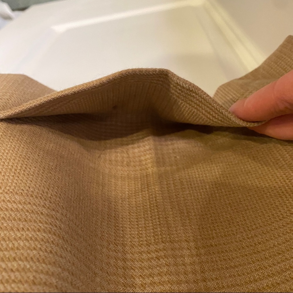 Ann Taylor Lindsay Wide Leg Cuffed Dress Pants Tan Plaid Size 6 Fully Lined - Picture 6 of 8